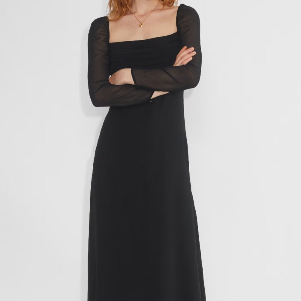 Aritzia Wilfred Amuse Midi Black Dress Size 2 - Picture 1 of 2